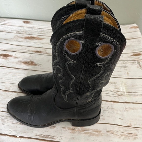 Black Leather Cowboy Boots - Picture 6 of 11